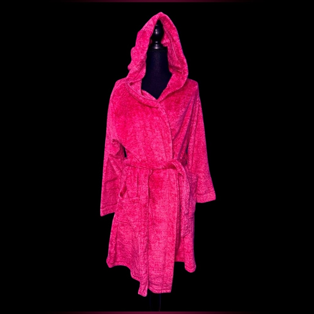 Ulta Beauty Cozy Pink Velour Hooded Robe new Sz S